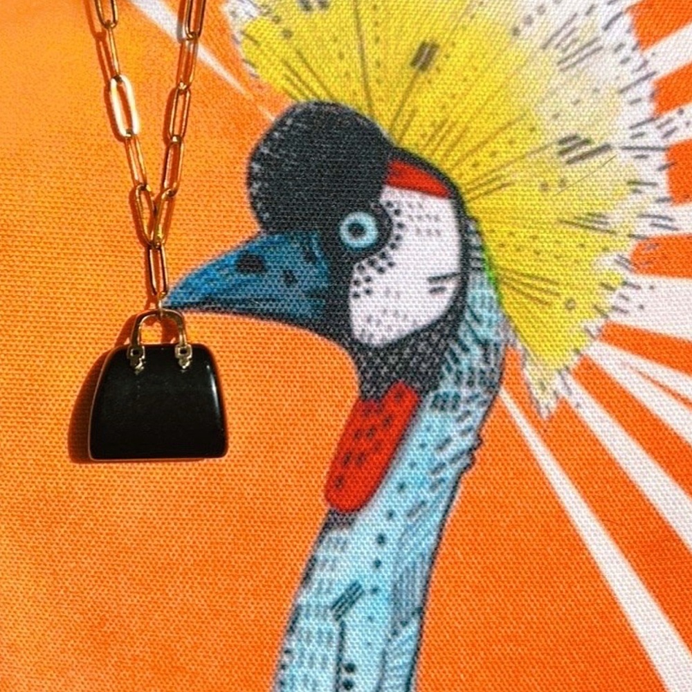 Obsidian Purse Necklace